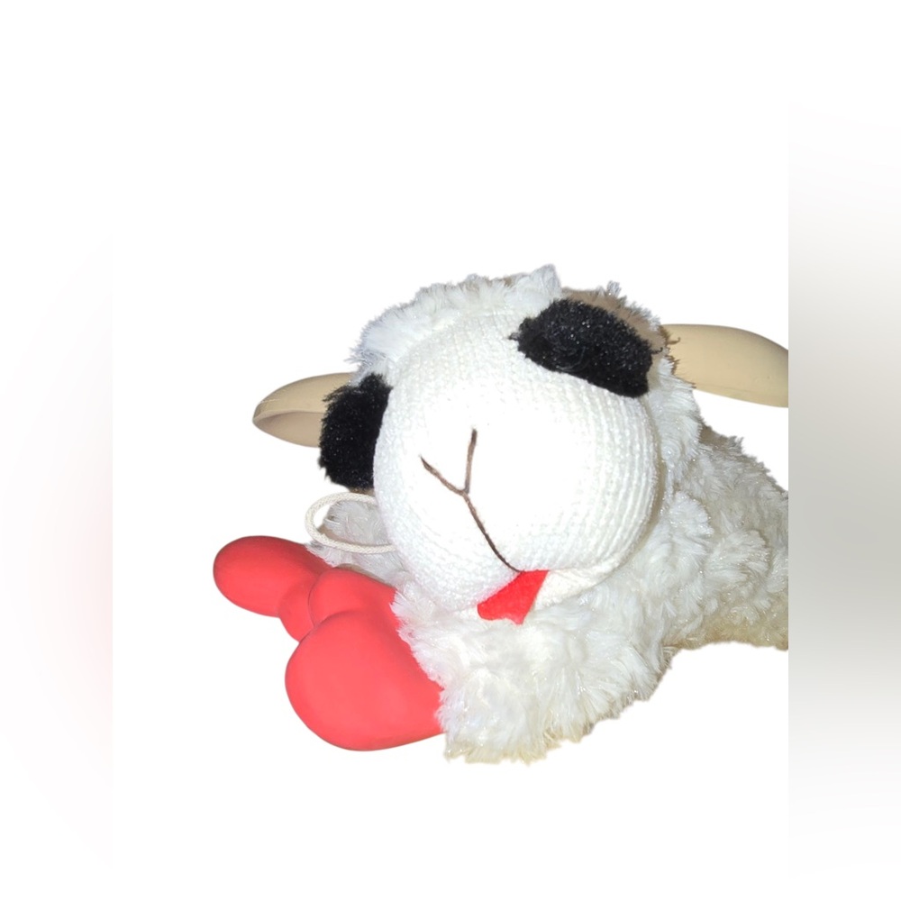 White Lamb Chop Plush Dog Toy